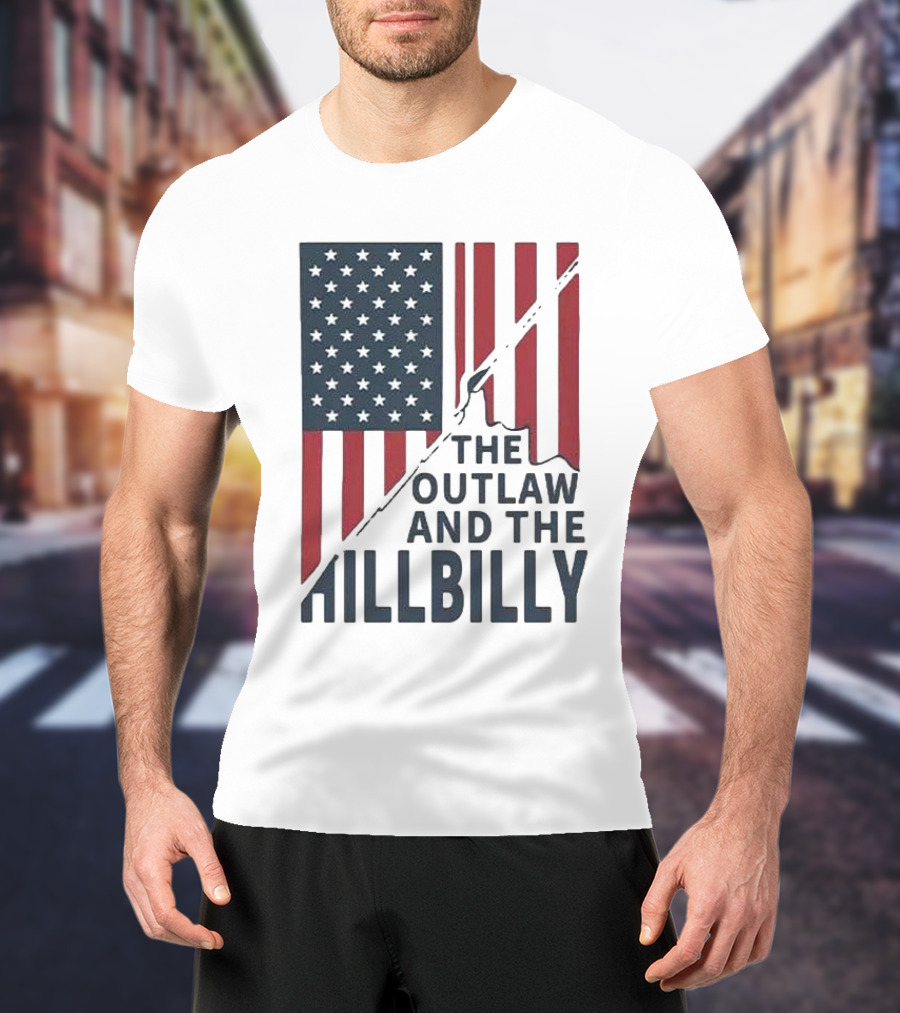 The Outlaw And The Hillbilly American Flag T-Shirt