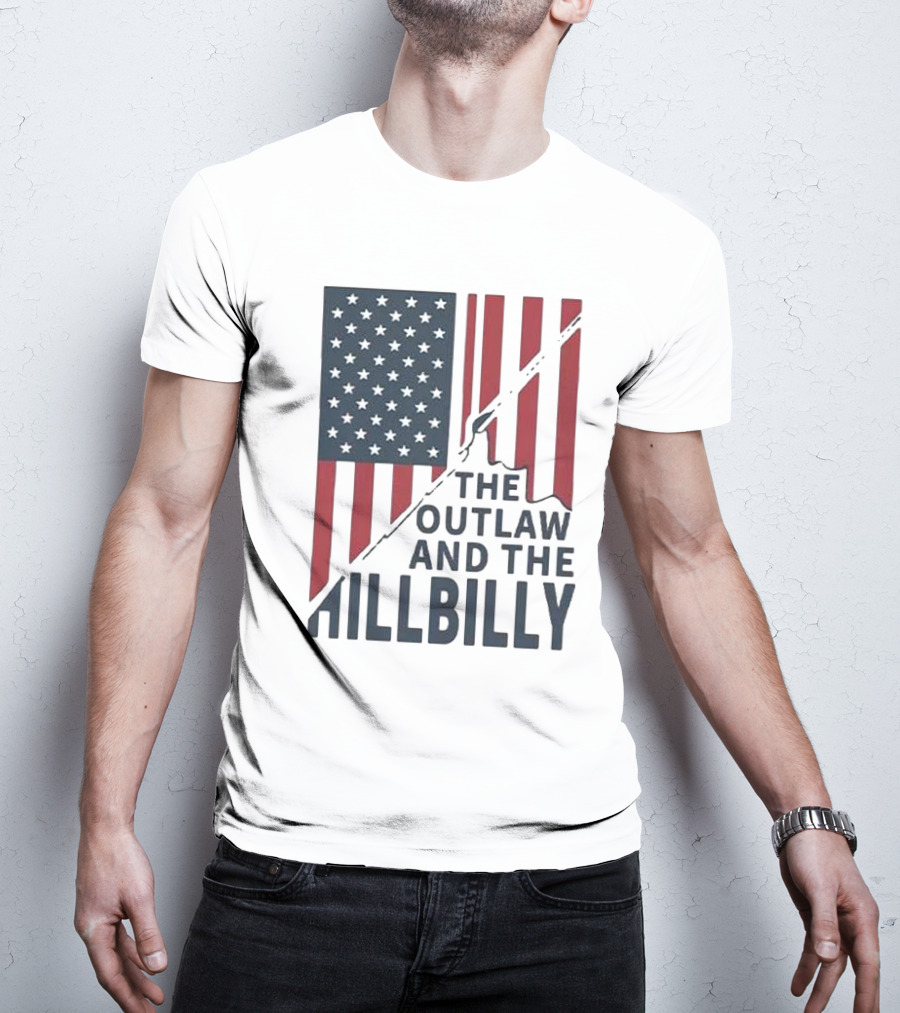 The Outlaw And The Hillbilly American Flag T-Shirt