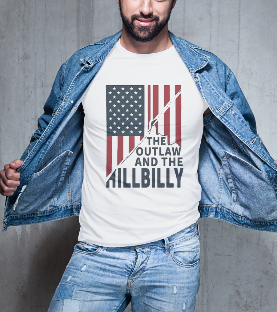The Outlaw And The Hillbilly American Flag T-Shirt