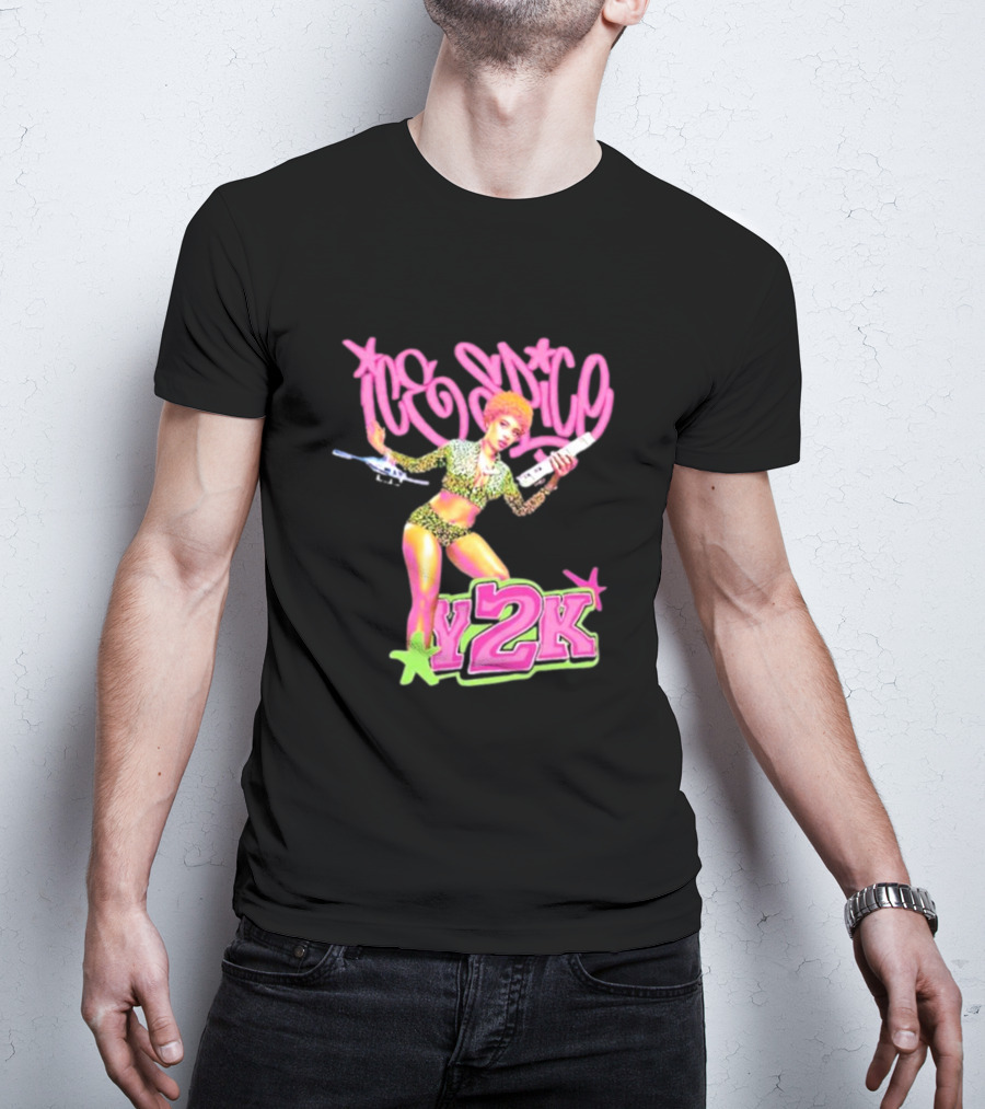 Ice Spice Y2K Retro Style Leopard Print T-Shirt