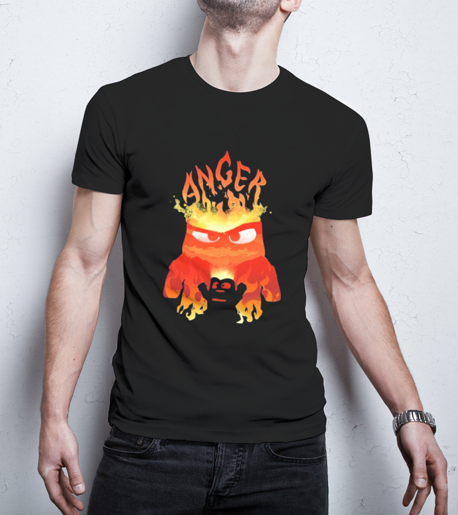 Anger Fire Inside Out Movie Character With Flaming T-Shirt