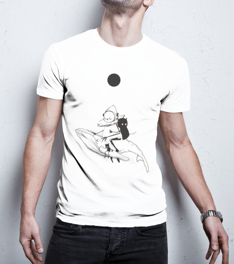 Are We There Yet On Our Way Forever Surreal Illustration With Whimsical Character And Creatures T-Shirt