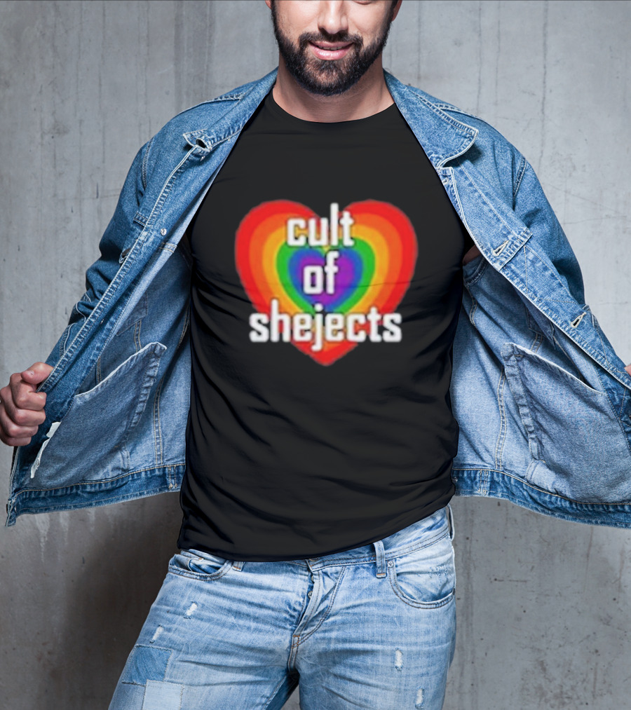 Reel Rejects Cult Of Shejects Heart Rainbow Pride New T-Shirt