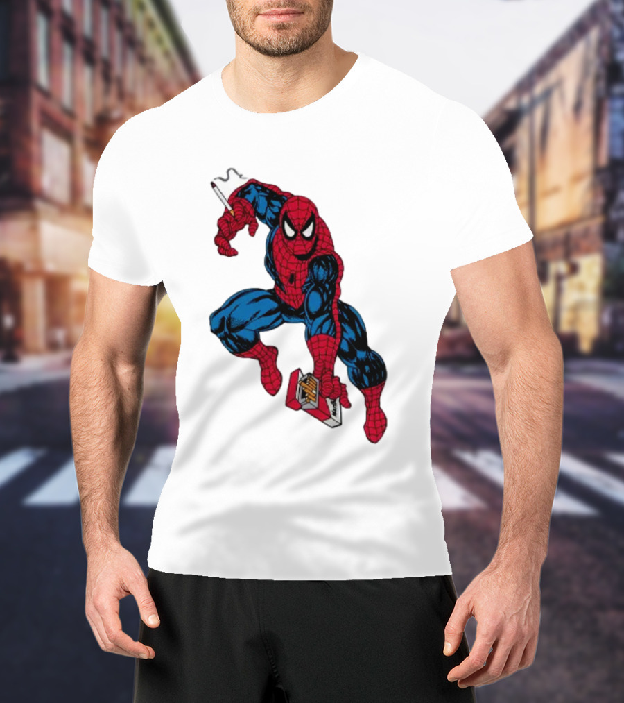Spider-Man The Amazing Smokerman Cigarette Package Swing T-Shirt