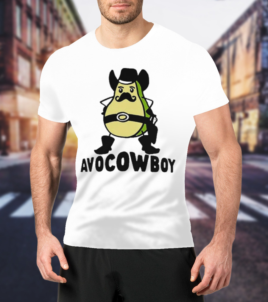 Got Funny Avocowboy Western Cartoon Avocado Character T-Shirt