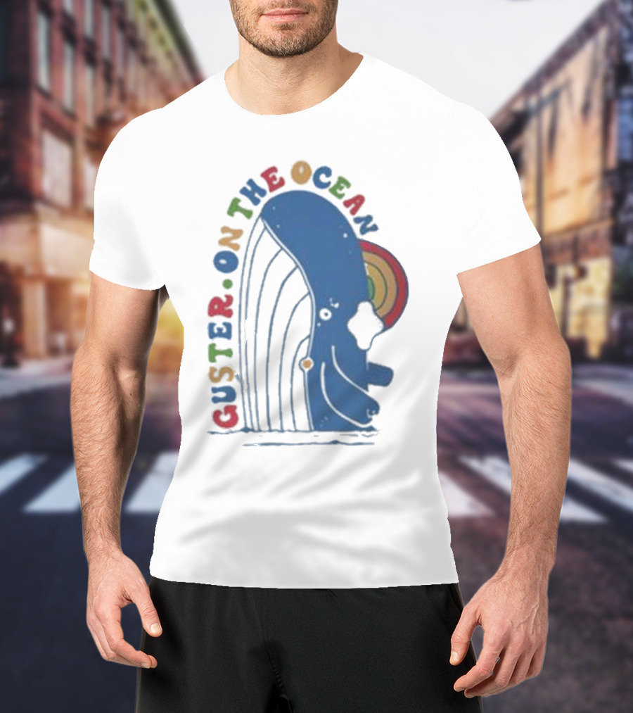 Guster On The Ocean Whale Rainbow T-Shirt