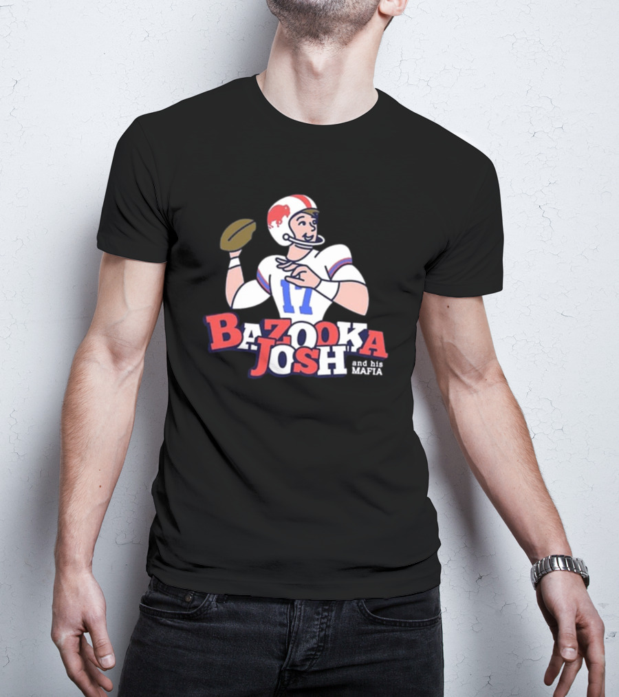 Bazooka Josh And His Mafia Football Throwback Illustration 17 T-Shirt