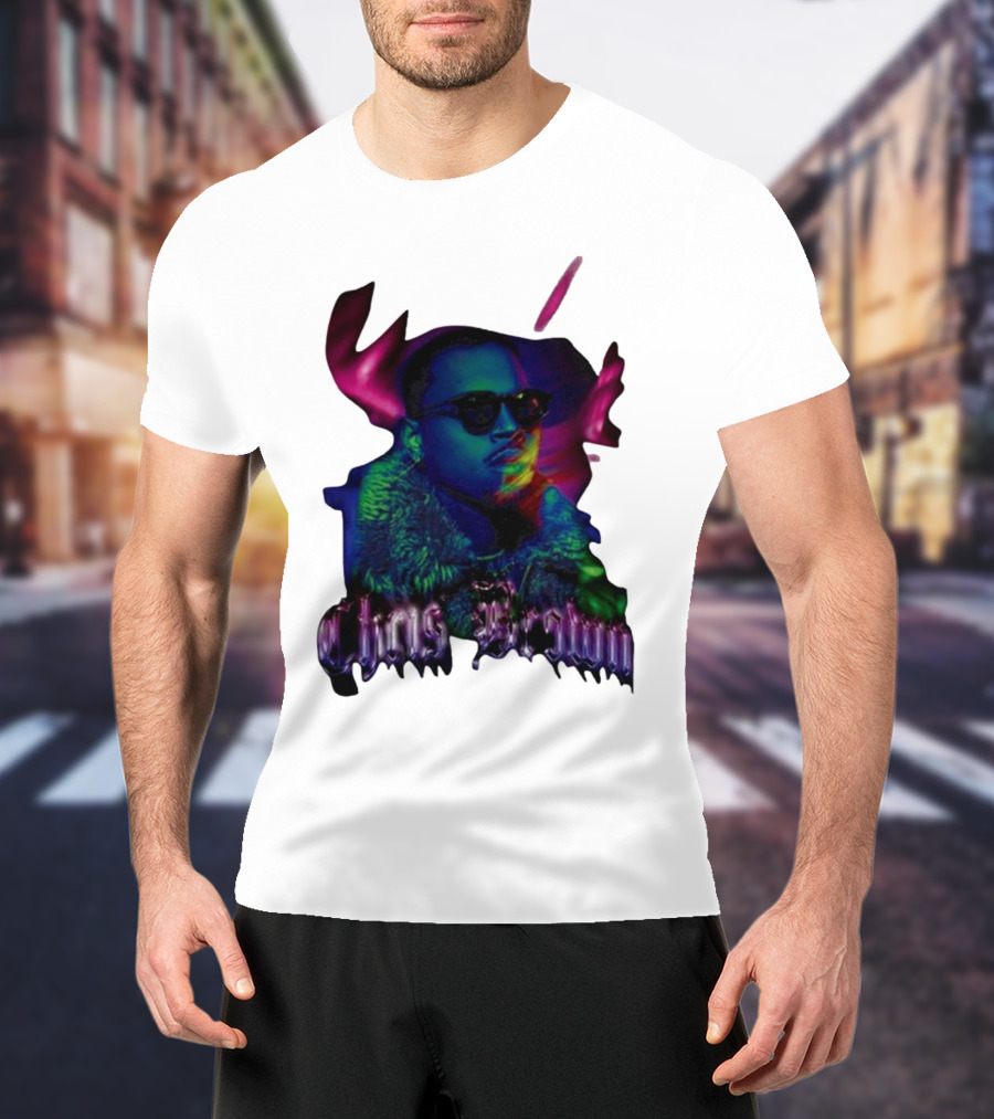 Chris Brown Northern Light Neon Style Fashion Trend T-Shirt