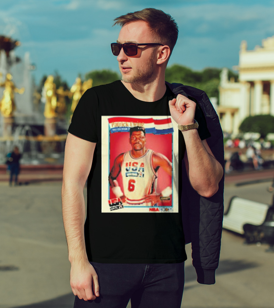 Patrick Ewing USA Basketball Dream Team 1992 NBA Hoops USA Olympic Team नंबर 6 T-Shirt