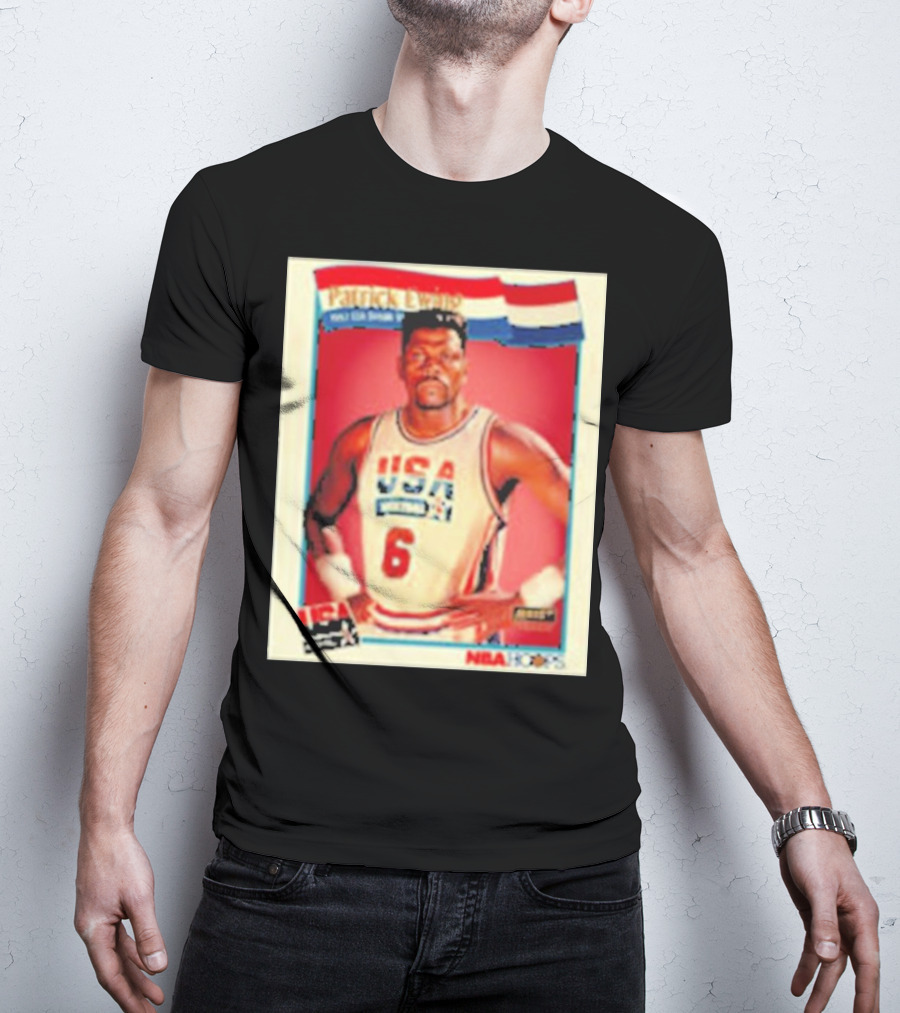 Patrick Ewing USA Basketball Dream Team 1992 NBA Hoops USA Olympic Team नंबर 6 T-Shirt
