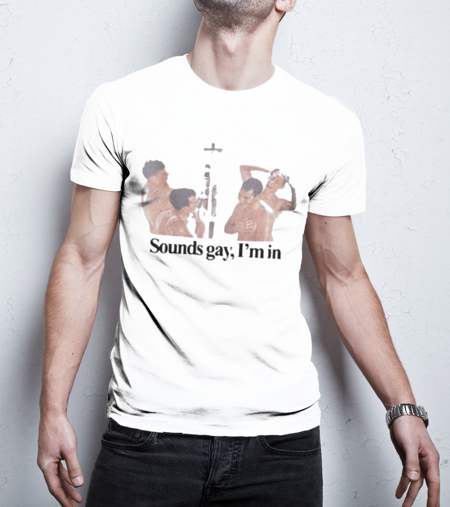Sounds Gay I'm In Black Shirt With Artistic Male Group T-Shirt