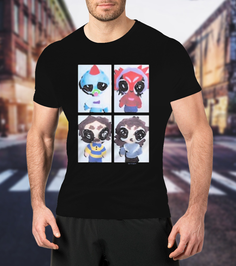 Emergency Intercom Plushies Cute Character Quartet T-Shirt