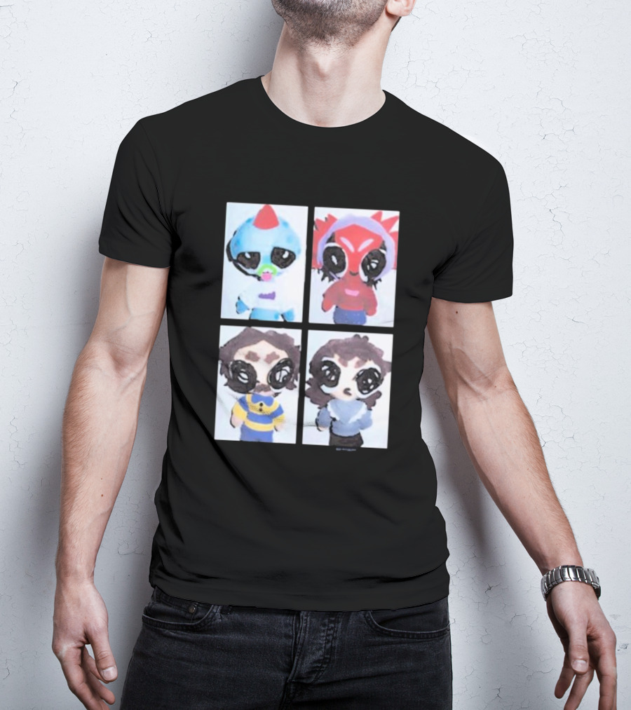 Emergency Intercom Plushies Cute Character Quartet T-Shirt