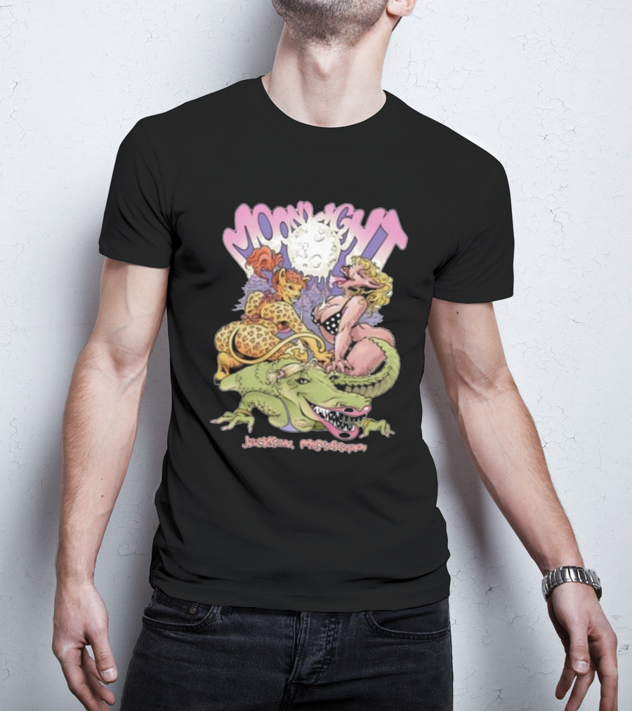 Moonlight Jackson Mississippi Eric Kostiuk Williams Reptile And Animal Party Scene T-Shirt