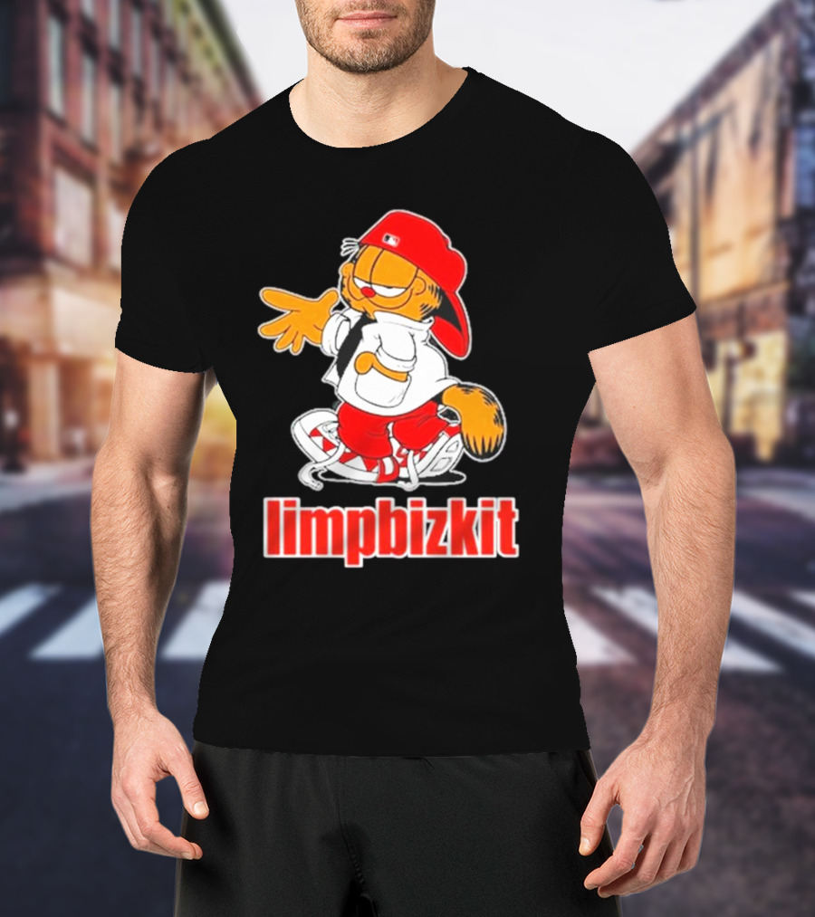 Limpbizkit Garfield Parody Red Outfit Cap And Sneakers T-Shirt