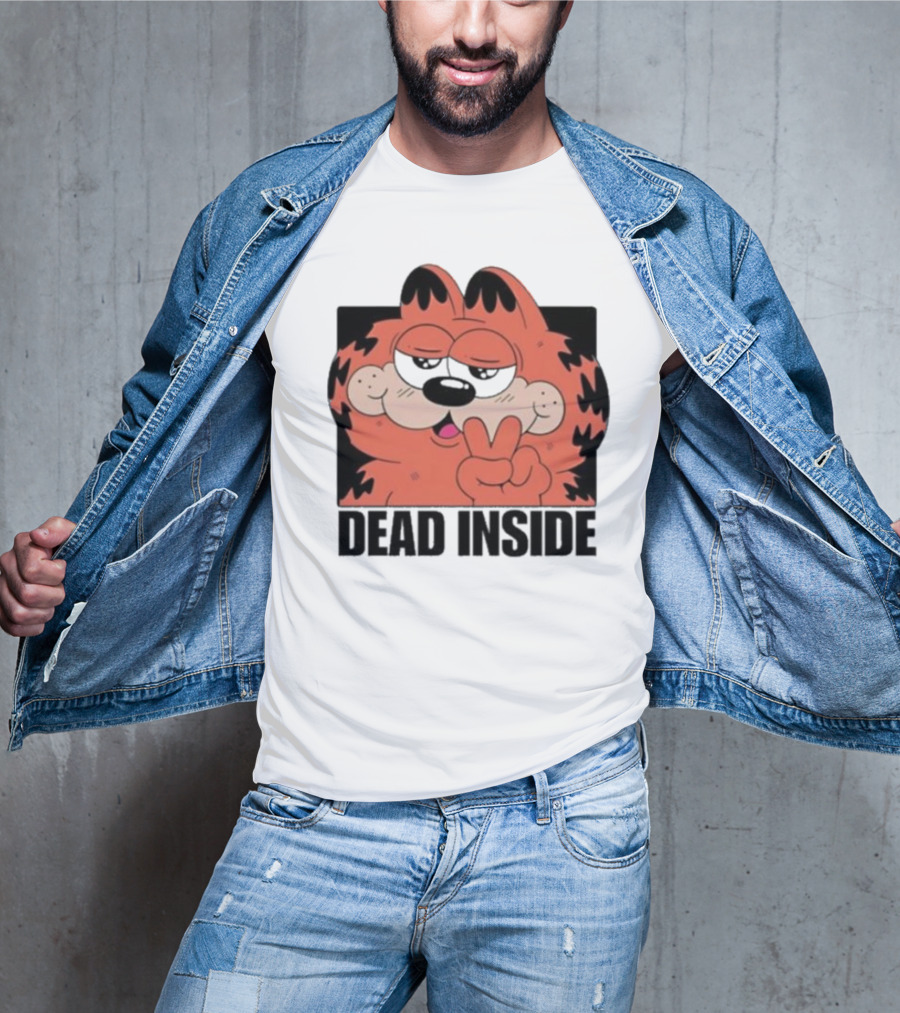 Garfield Dead Inside Peace Sign Sunglasses T-Shirt