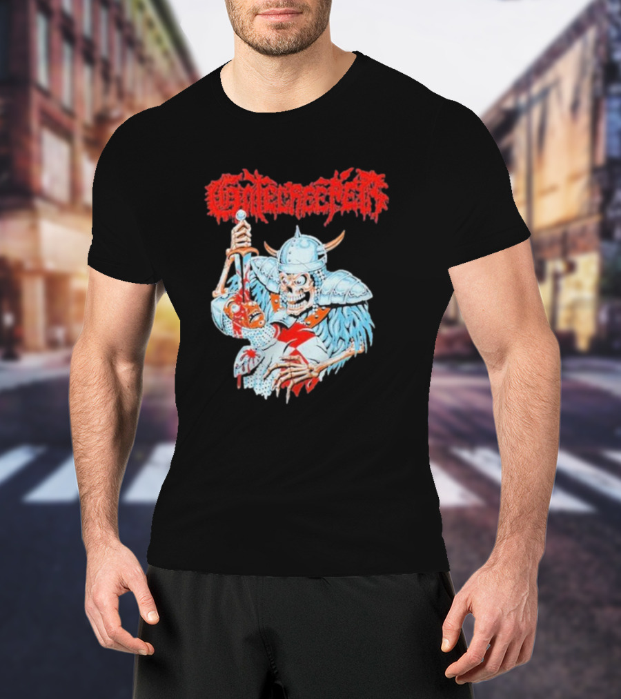 Gatecreeper Skeleton Warrior Stabbing T-Shirt