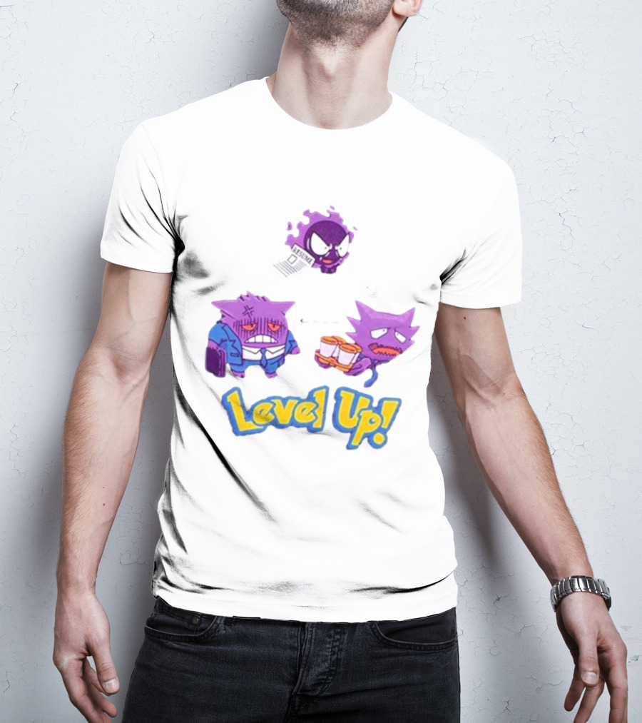 Gengar Evolution Level Up Journey With Resume And Briefcase T-Shirt