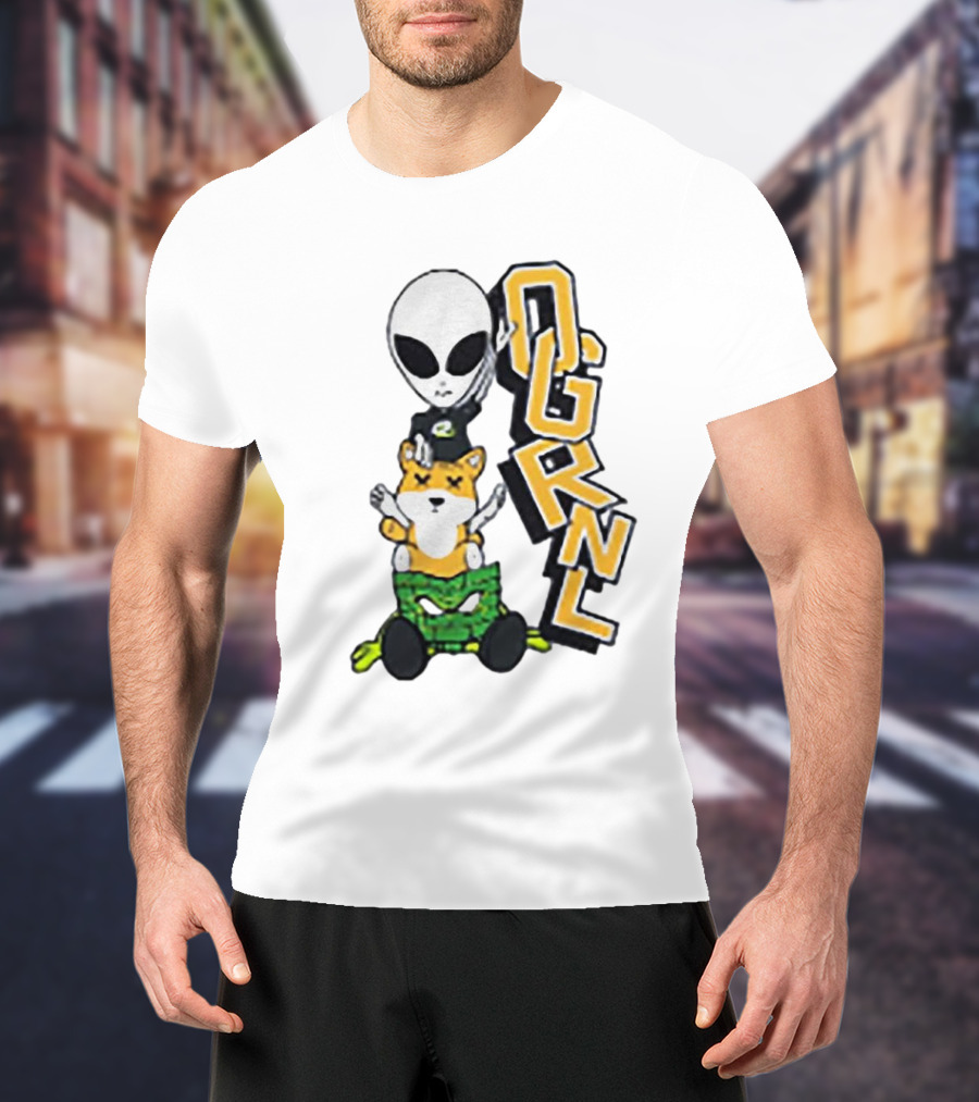 Rich And Lonely Alien With Bear OGRNL X Optic T-Shirt