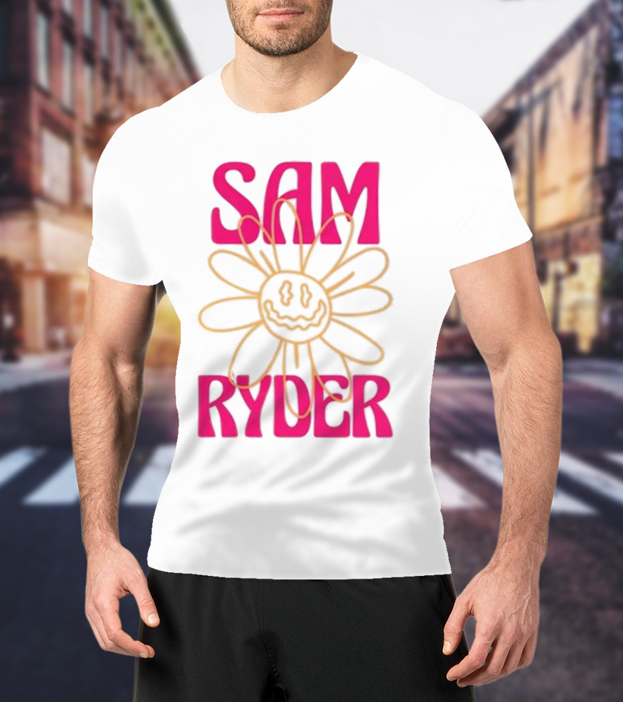 SAM RYDER Daisy Smiley Flower Pink Yellow T-Shirt