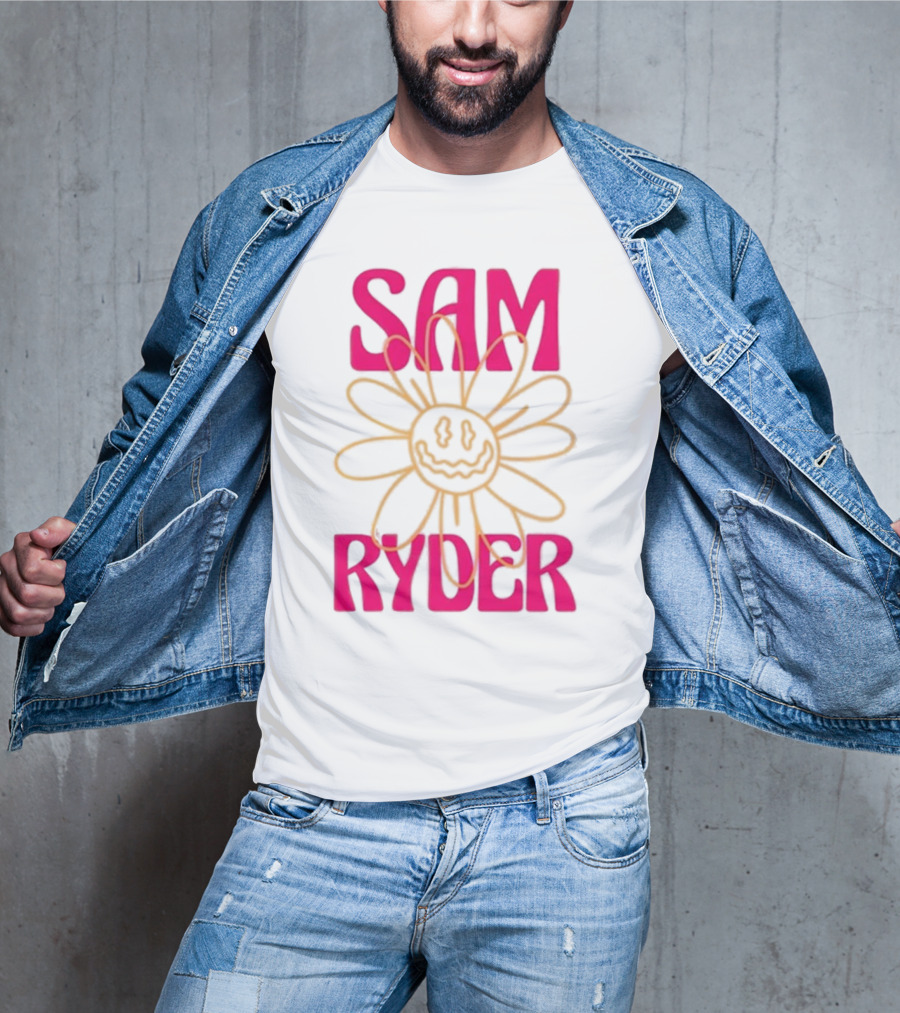 SAM RYDER Daisy Smiley Flower Pink Yellow T-Shirt
