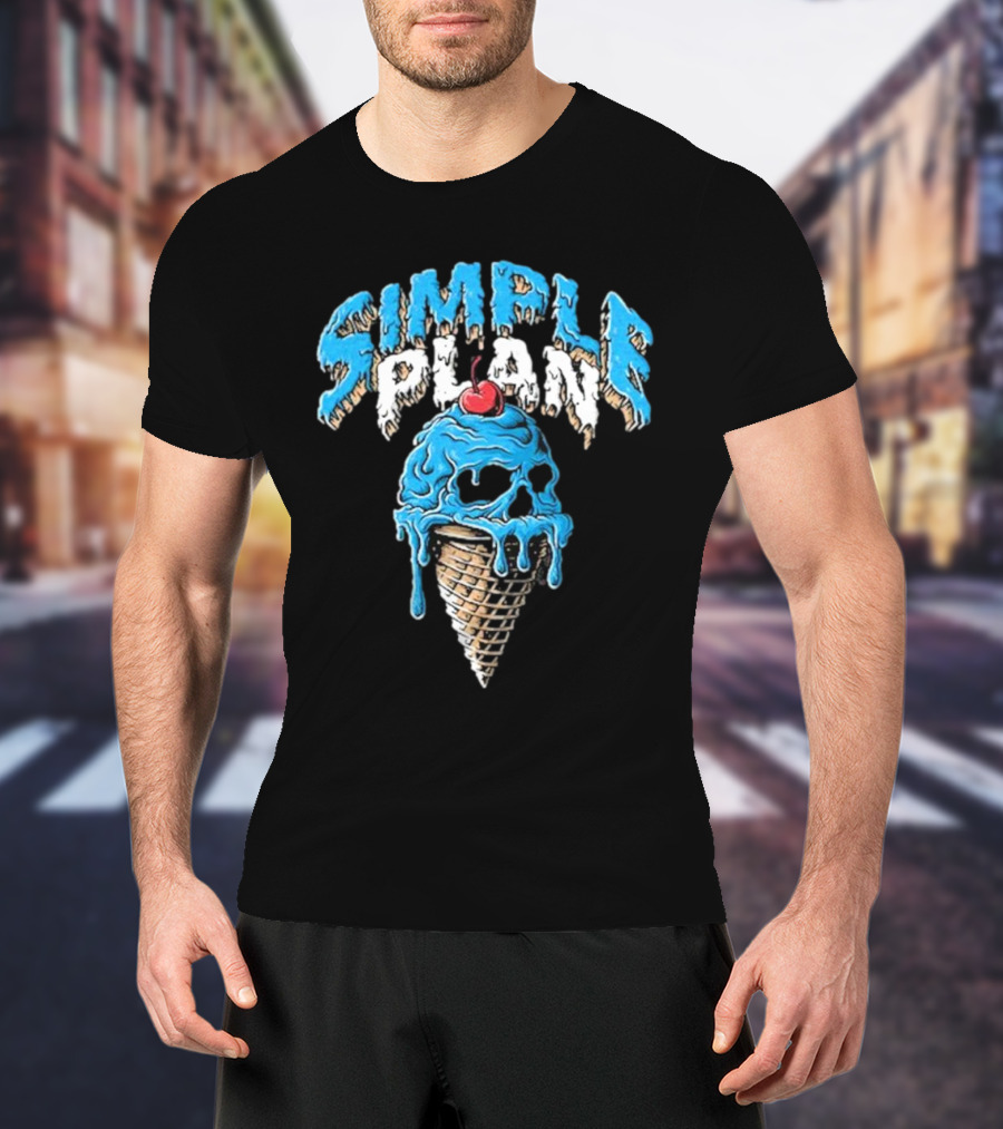 Simple Plan Skull Ice Cream North American Tour T-Shirt