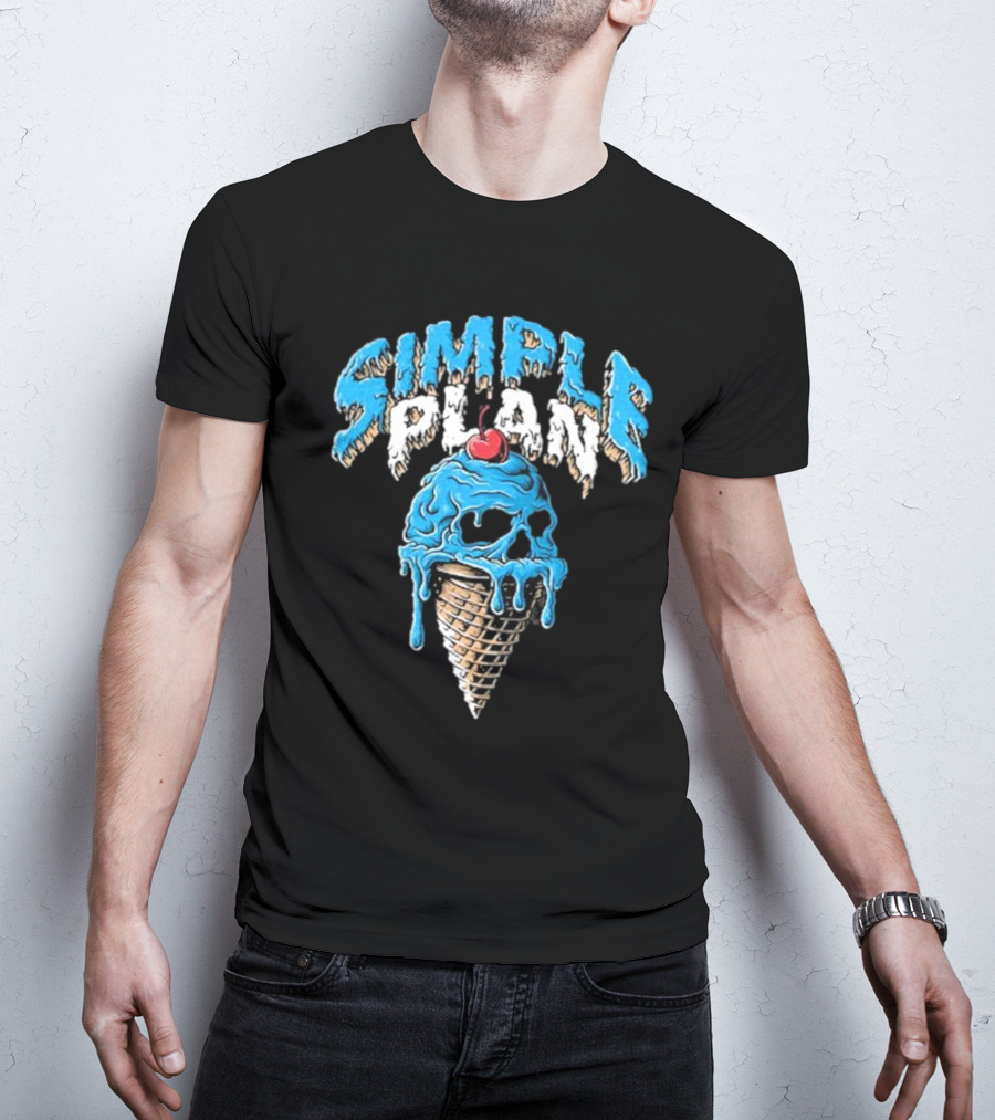 Simple Plan Skull Ice Cream North American Tour T-Shirt