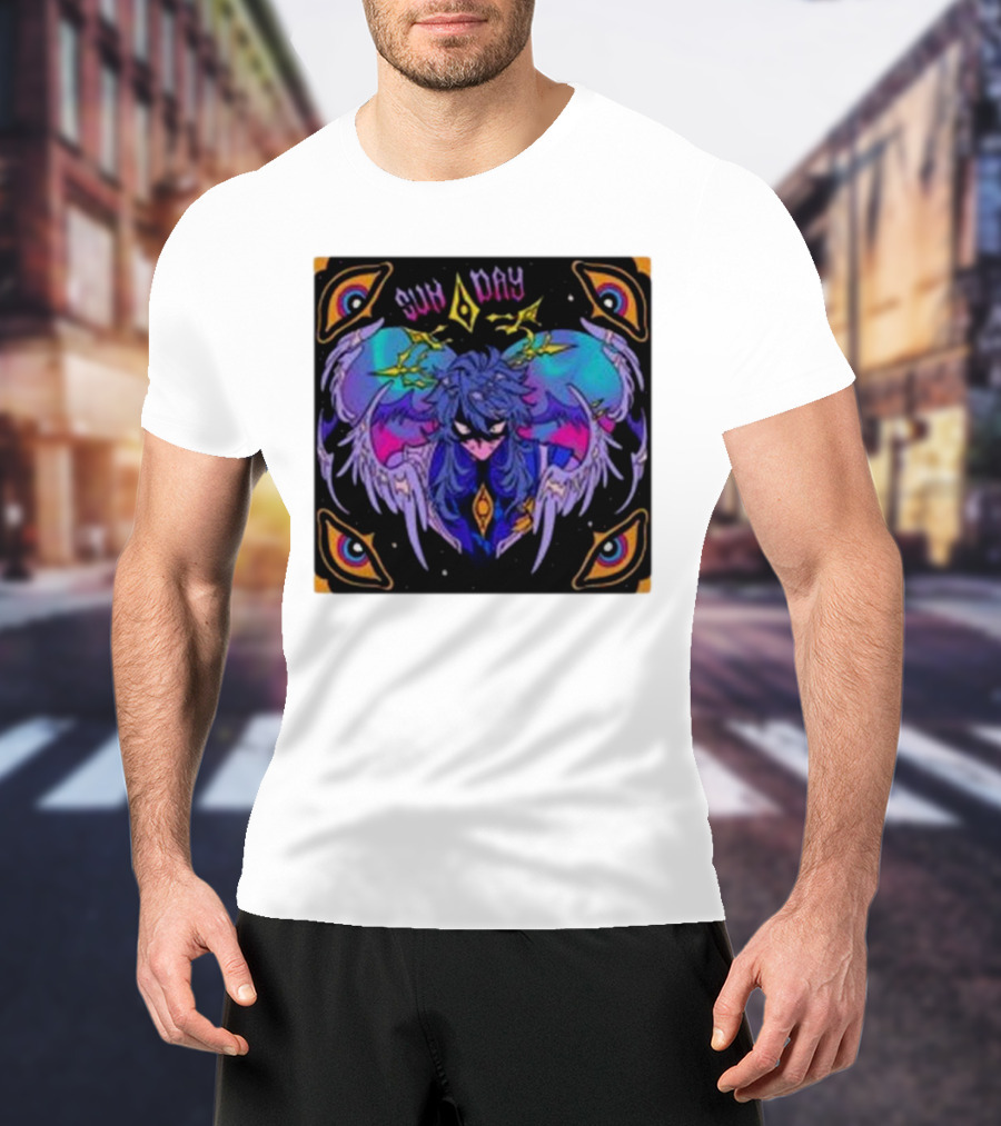 Joojooobox Sunday Honkai Star Rail Colorful Winged Figure With Celestial Eyes T-Shirt
