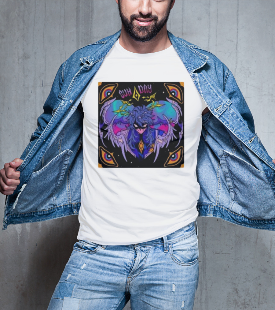 Joojooobox Sunday Honkai Star Rail Colorful Winged Figure With Celestial Eyes T-Shirt
