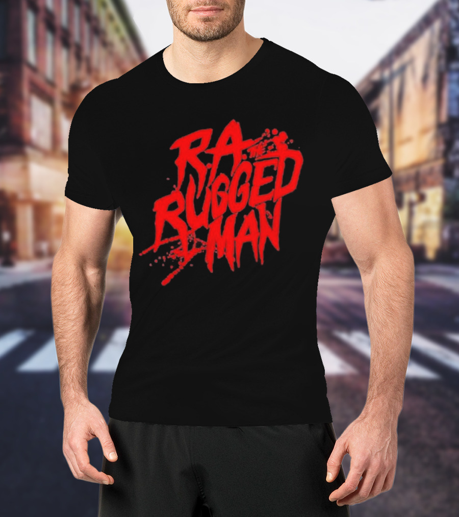 RA The Rugged Man Splattered Text T-Shirt