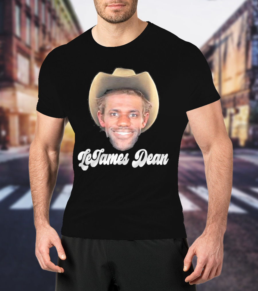 LeJames Dean Funny Ahh Tees Cowboy Hat Face T-Shirt