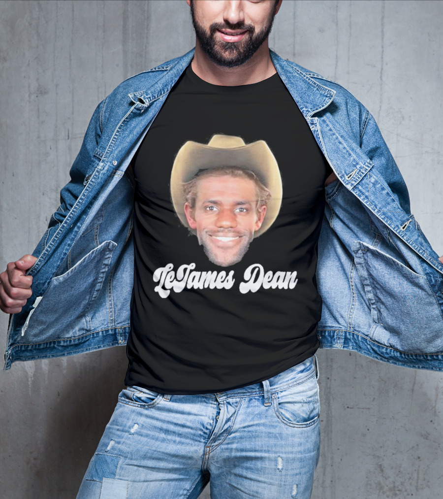 LeJames Dean Funny Ahh Tees Cowboy Hat Face T-Shirt