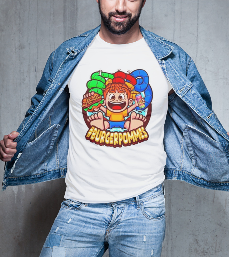Lukasbs Burgerpommes Wasserpark Kids Fun Graphic With Slides And Snacks T-Shirt