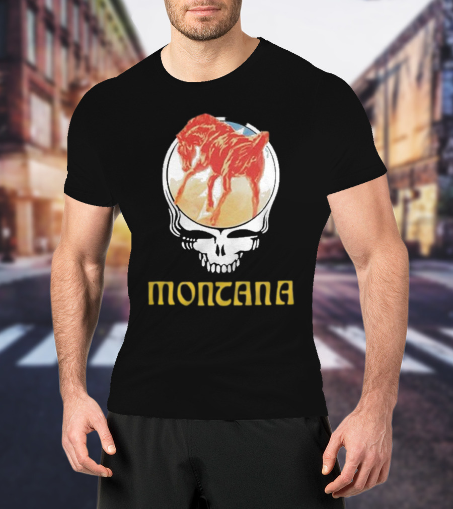 Montana United States Of Dead Horse Skull T-Shirt