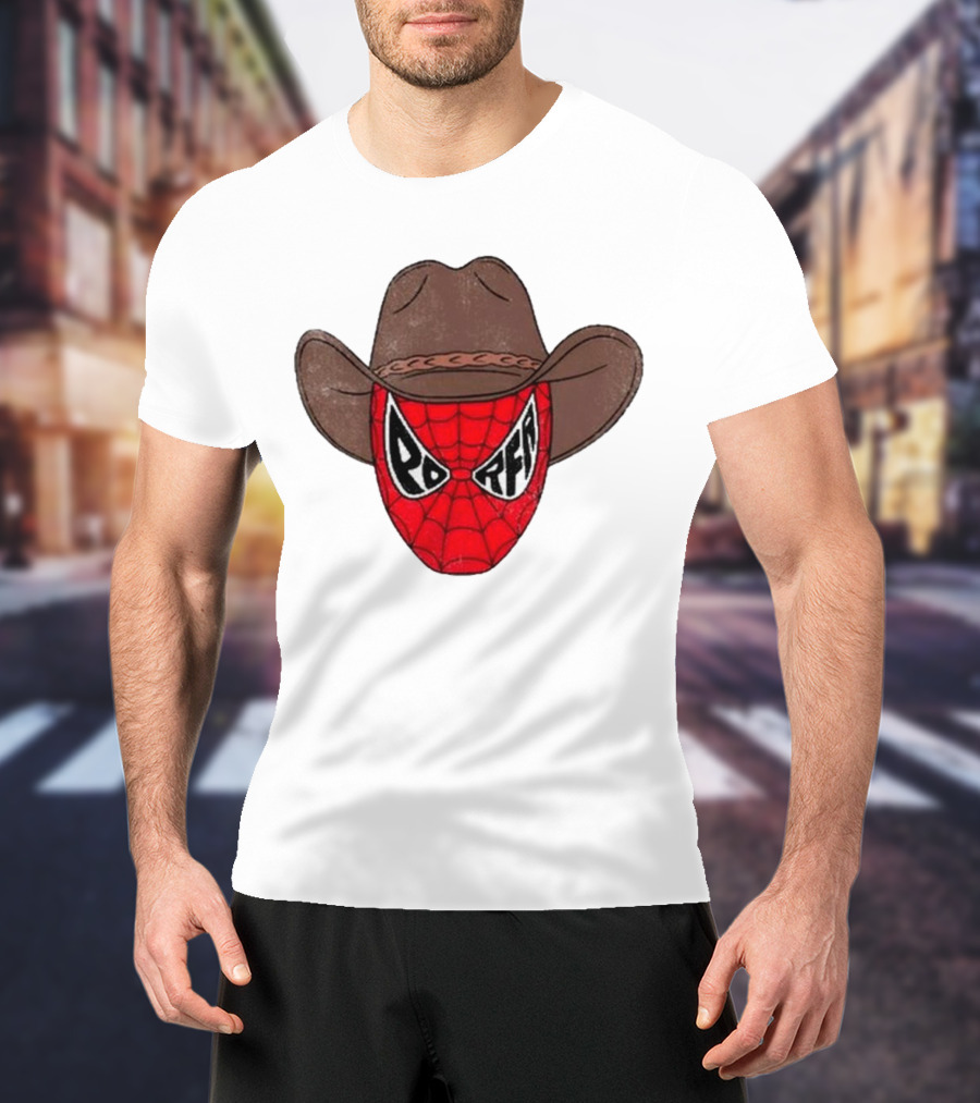 Por Favor Porfa Man Spider Cowboy Mask T-Shirt