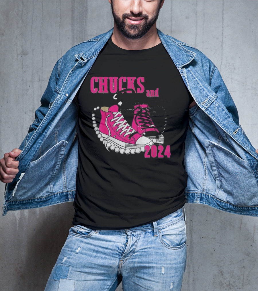 Chucks And Pearls Pink Sneakers T-Shirt