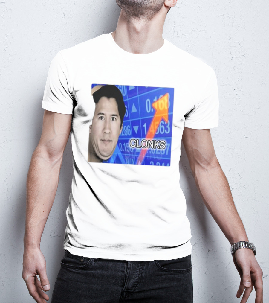 Cloak Oddly Specific Clonks Meme Face With Stock Market Arrow T-Shirt