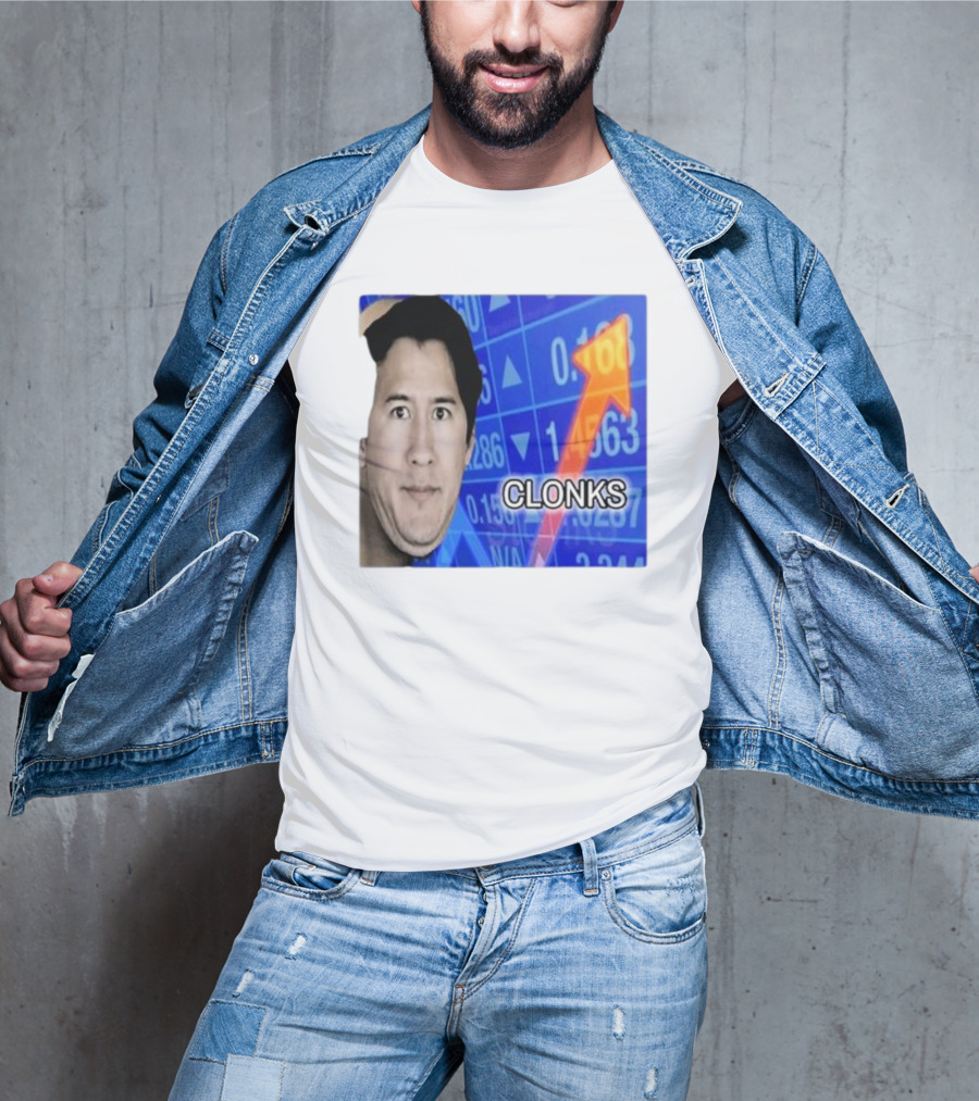Cloak Oddly Specific Clonks Meme Face With Stock Market Arrow T-Shirt