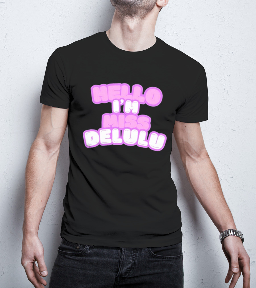 Flippa Hello I’m Miss Delulu Pastel Bubble Text T-Shirt