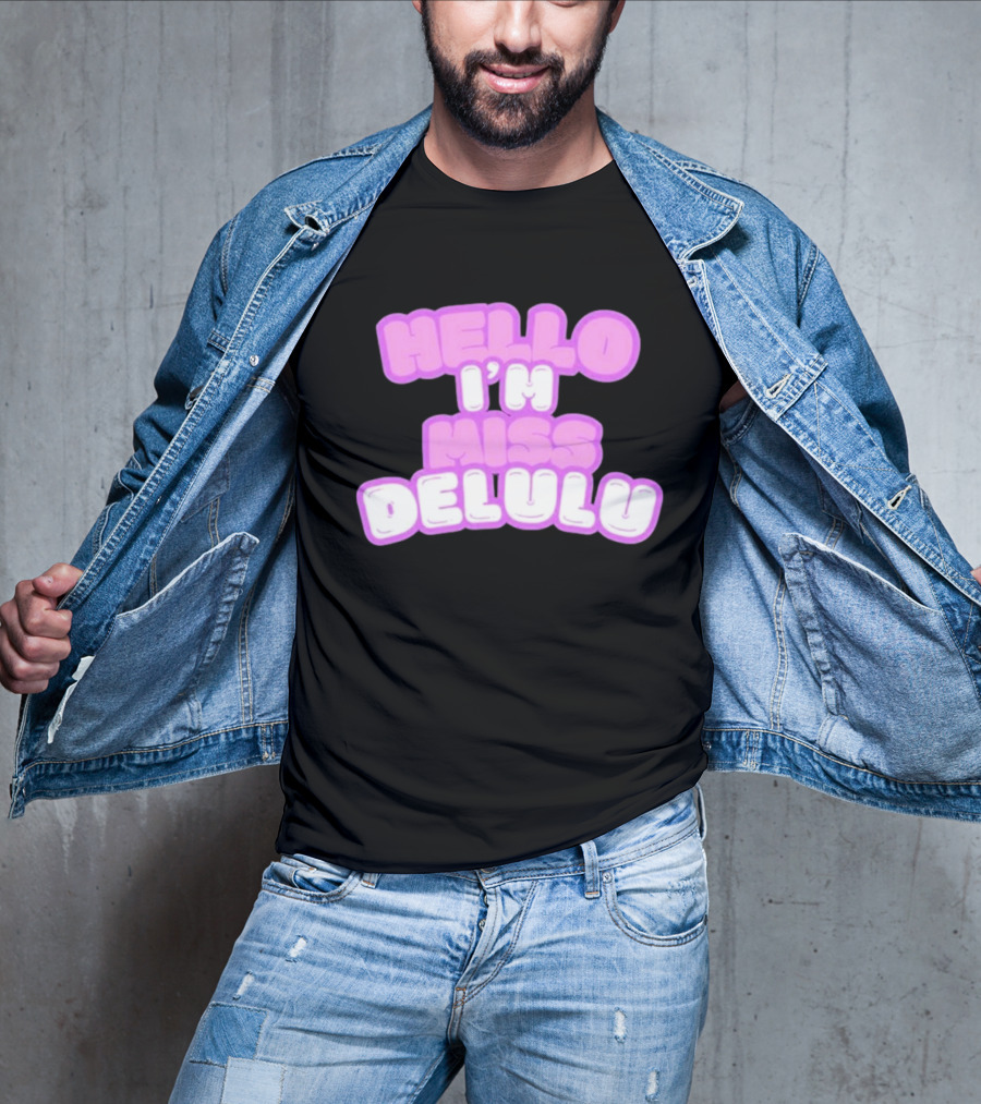 Flippa Hello I’m Miss Delulu Pastel Bubble Text T-Shirt