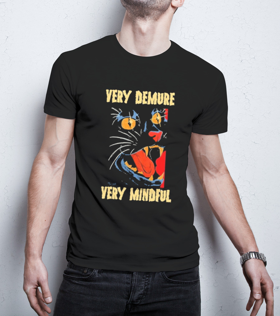 Very Demure Very Mindful Galactic Cat Face T-Shirt
