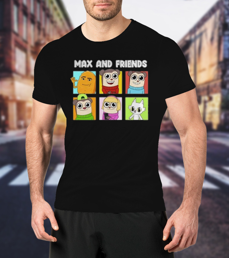 Max And Friends Cartoon Characters Collection T-Shirt