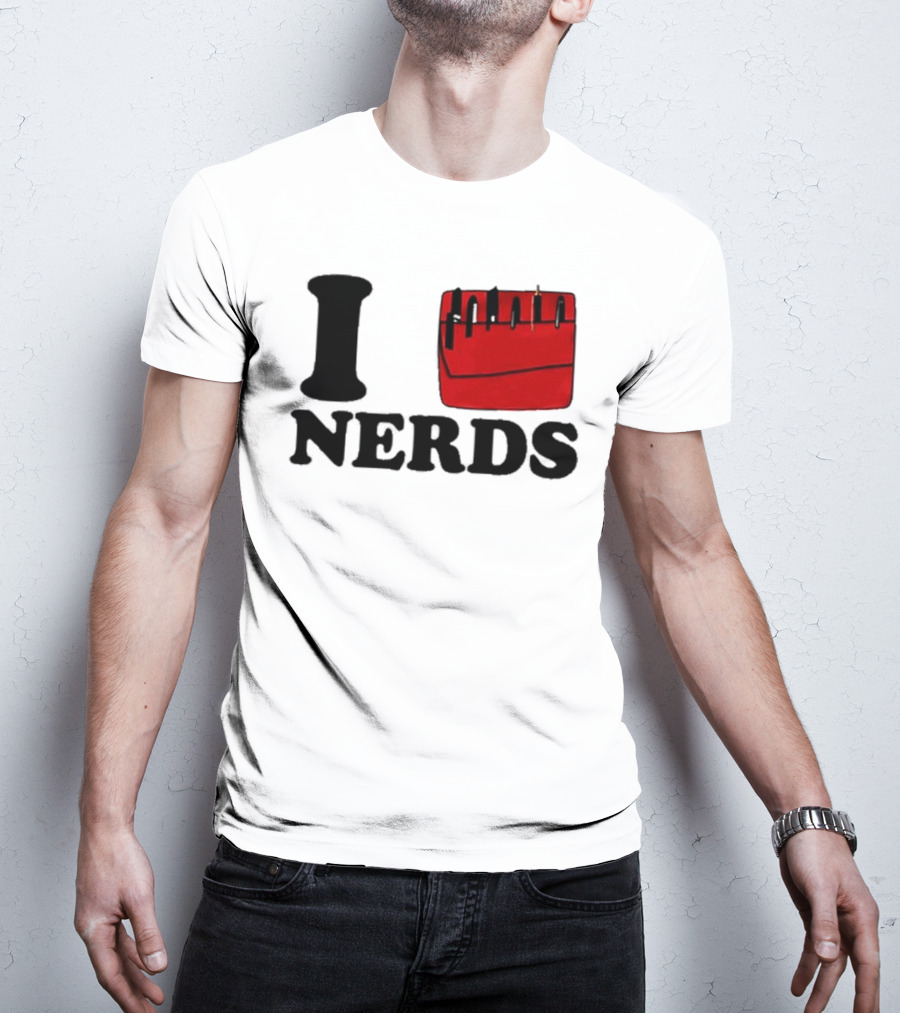 I Love Nerds Red Pocket T-Shirt