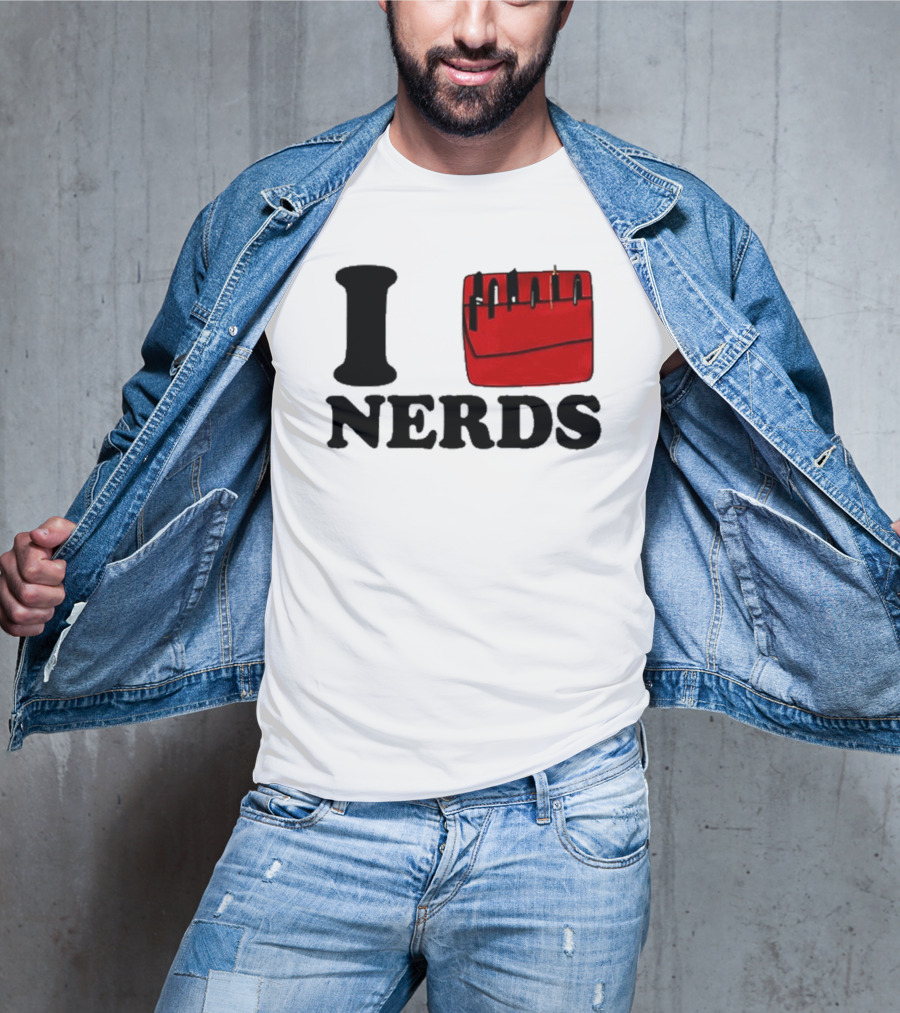 I Love Nerds Red Pocket T-Shirt