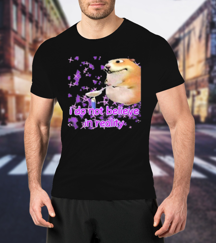 I Do Not Believe In Reality Doge Spoon Purple Stars T-Shirt