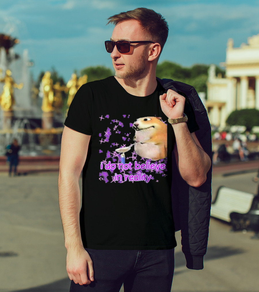 I Do Not Believe In Reality Doge Spoon Purple Stars T-Shirt