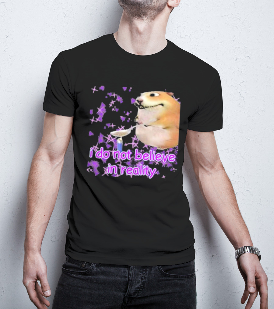 I Do Not Believe In Reality Doge Spoon Purple Stars T-Shirt