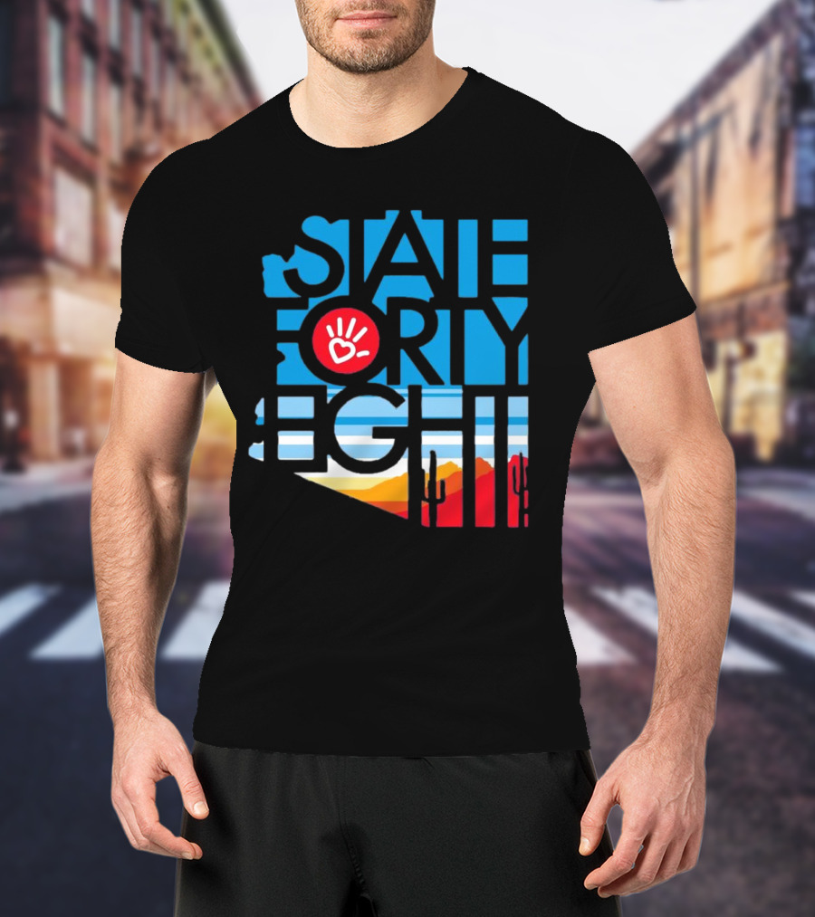 State Forty Eight Love Handprint Desert Sunset T-Shirt