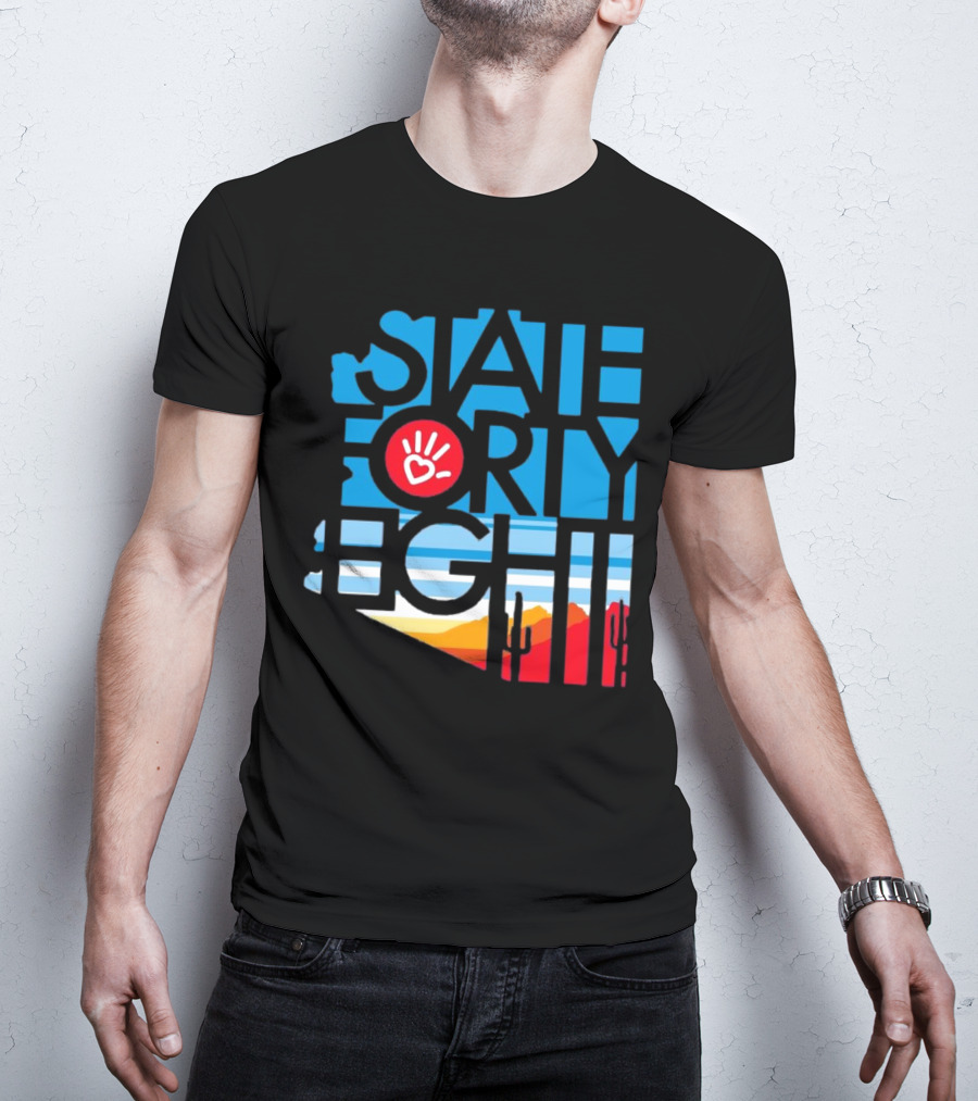 State Forty Eight Love Handprint Desert Sunset T-Shirt