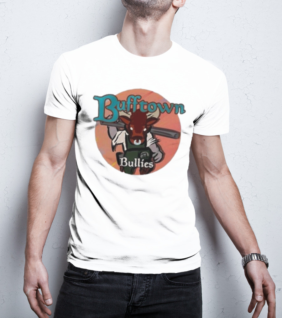 Bufftown Bullies Bull Character Holding Bat T-Shirt